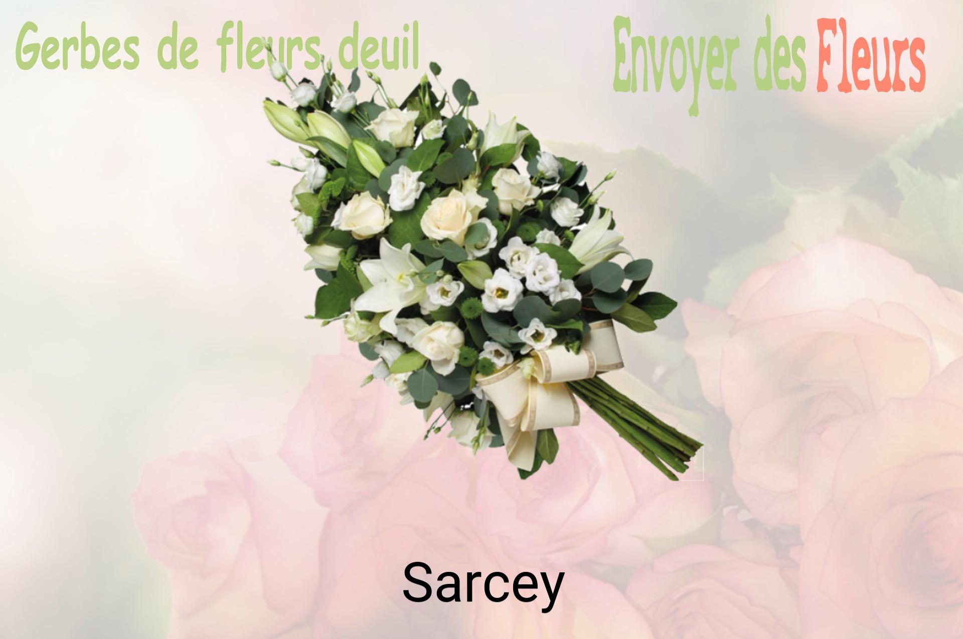 Gerbe de fleurs de deuil livrée à Sarcey